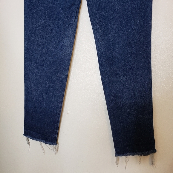 LEE Original Straight Womens Jeans Ultra High Waist Raw Hem Distressed Vintage - Picture 13 of 16